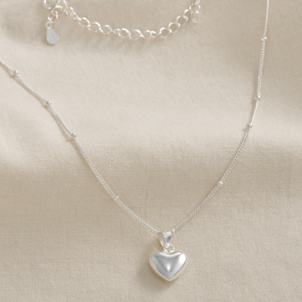 Dainty Sterling Silver Heart Necklace - Image 6