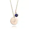 rose gold birthstone and birth flower necklace