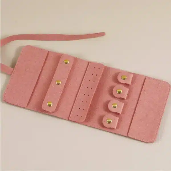 Small Jewellery Roll In Pink