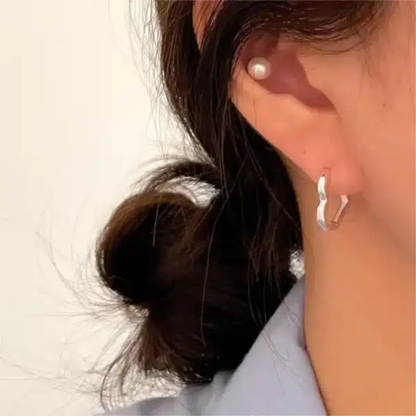 Heart Hoop Earrings - Image 2