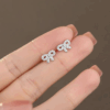 Sparkly Zircon Bow Studs