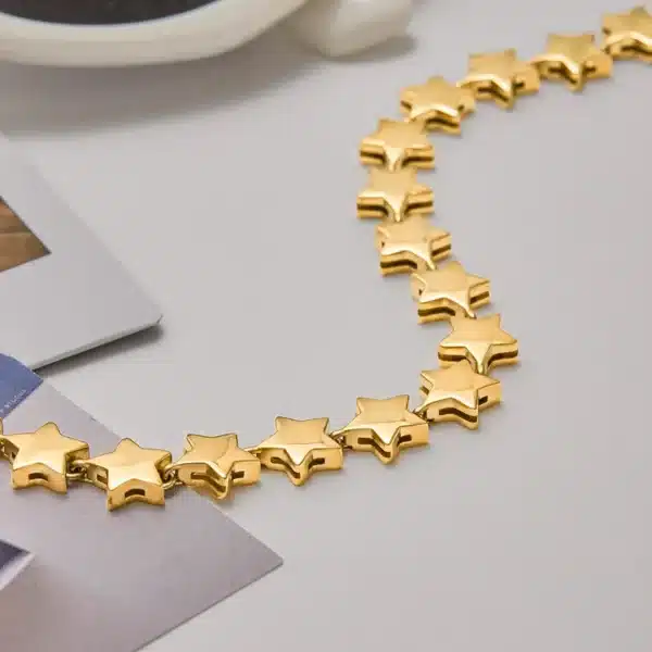 18ct Gold Plated Star Bracelet - Image 3