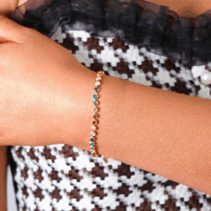 Alternative view of Rainbow Stone Gold Bracelet