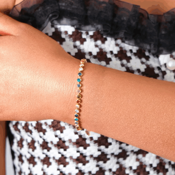 Rainbow Stone Gold Bracelet - Image 2